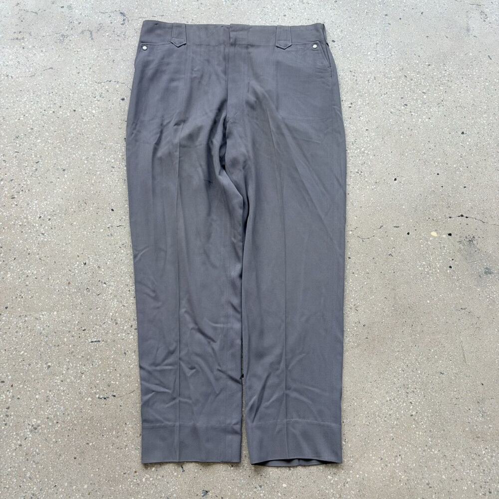 Vintage 50s Grey Gabardine Western Snap Trousers 38x31
